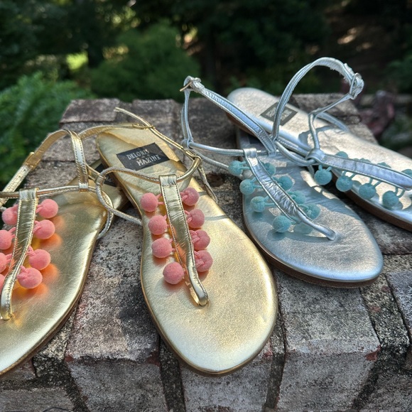 Deloris & Maxine Gold Pompom Sandal - Picture 1 of 4